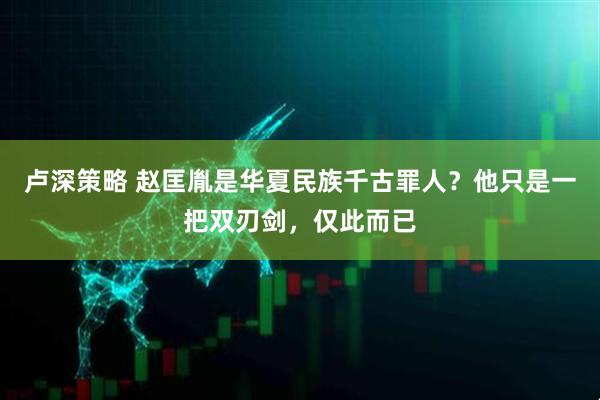 卢深策略 赵匡胤是华夏民族千古罪人？他只是一把双刃剑，仅此而已