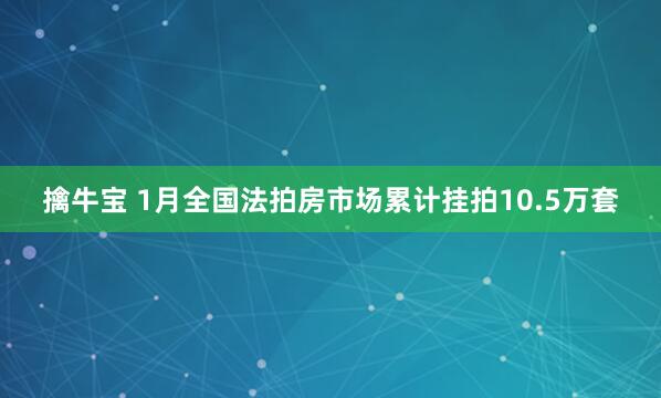 擒牛宝 1月全国法拍房市场累计挂拍10.5万套